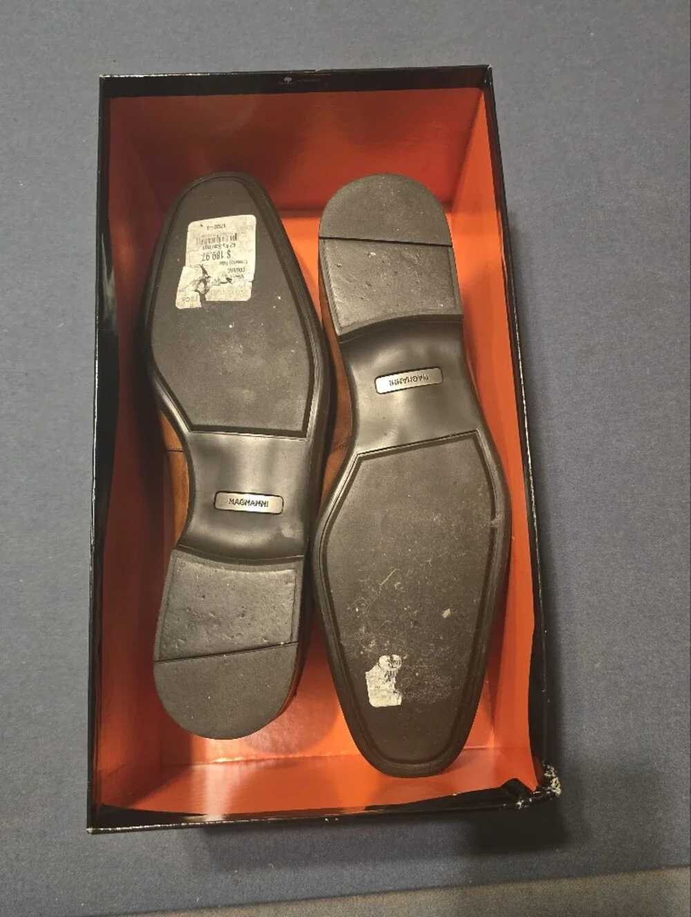 Magnanni Tan Brown Leather Bit Slip-On Loafers
